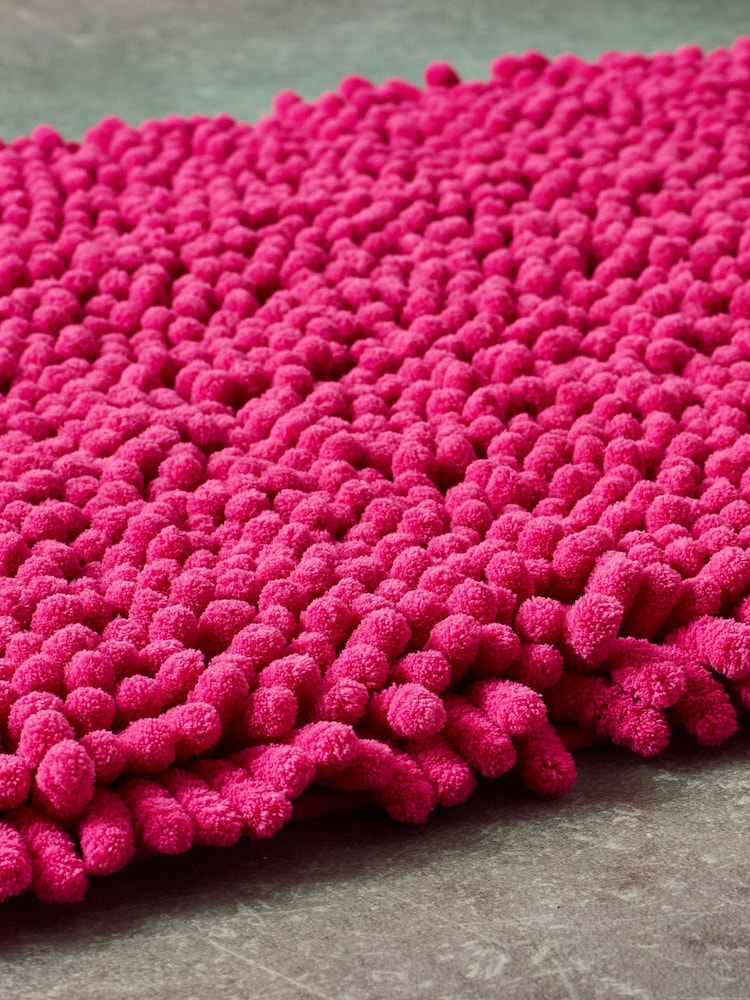 Hot Pink Super Plush Bath Bobble Mat - Image 2 of 5