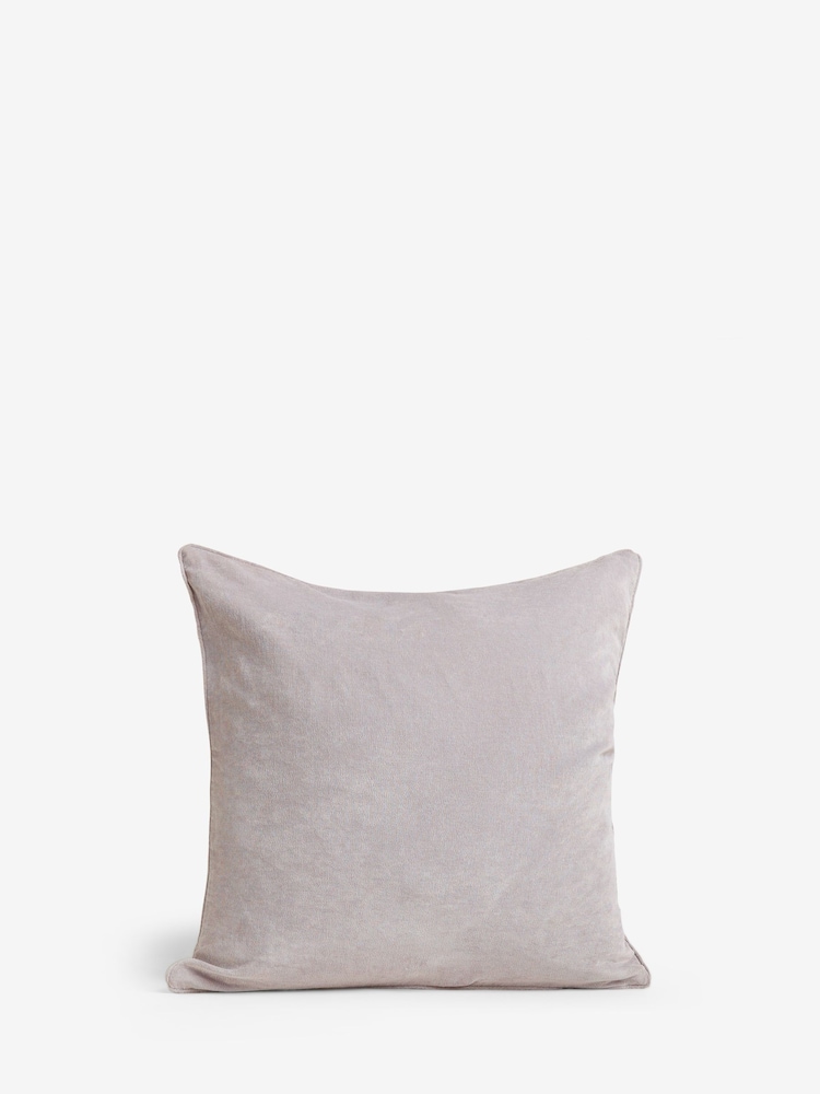 Silver Grey 59 x 59cm Soft Velour Cushion - Image 6 of 7