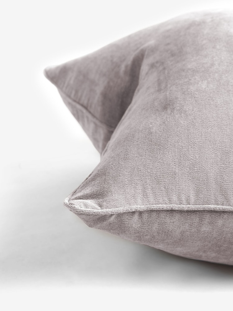 Silver Grey 59 x 59cm Soft Velour Cushion - Image 7 of 7