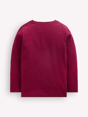 Boden Red Train Long Sleeve Printed T-Shirt - Image 2 of 3