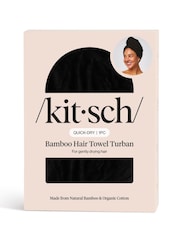 Kitsch Black Plush Microfibre Hair Towel Turban - Image 1 of 4