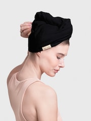 Kitsch Black Plush Microfibre Hair Towel Turban - Image 3 of 4