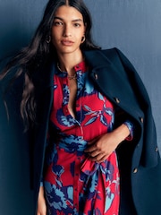 Boden Red Honor Column Jersey Midi Dress - Image 4 of 5