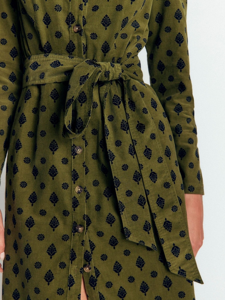Boden Green Louise Cord Midi Shirt Dress - Image 2 of 7