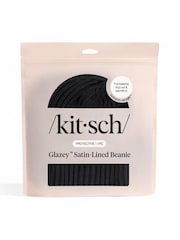 Kitsch Black Glazey™ Satin-Lined Beanie - Image 1 of 4