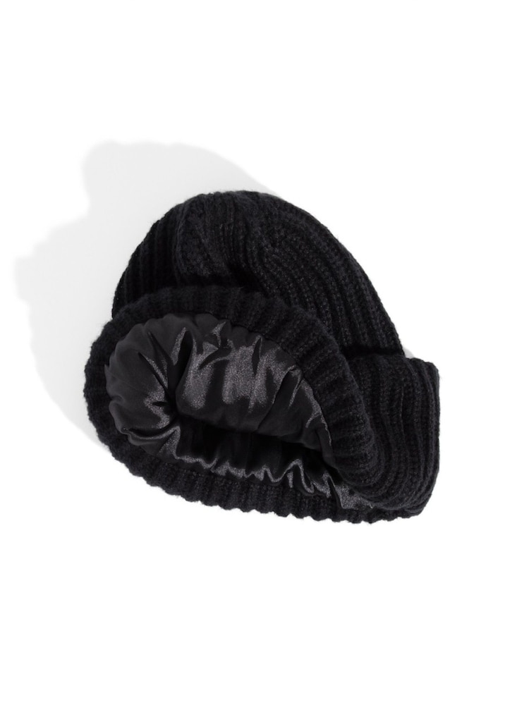 Kitsch Black Glazey™ Satin-Lined Beanie - Image 4 of 4