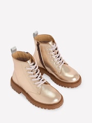Boden Gold Lace Up Boots - Image 2 of 3