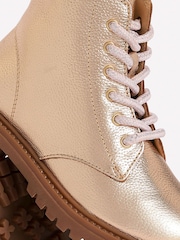 Boden Gold Lace Up Boots - Image 3 of 3