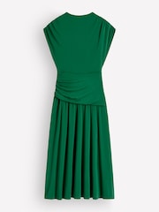 Vert - Robe longue drapée en jersey crêpe Boden - Image 7 sur 7