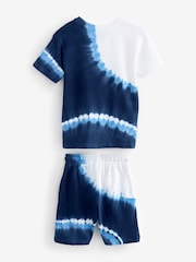 Navy Blue 100% Cotton Tie Dye T-Shirt And Shorts Set (3-16yrs) - Image 6 of 7