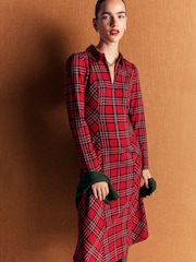 Boden Una Collared Check Midi Dress - Obraz 5 z 6