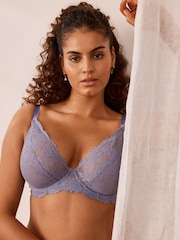 Blue/White Non Pad Plunge DD+ Lace Bras 2 Pack - Image 2 of 8