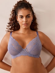 Blue/White Non Pad Plunge DD+ Lace Bras 2 Pack - Image 4 of 8