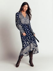 Boden Blue Blouson Tiered Jersey Dress - Image 4 of 6