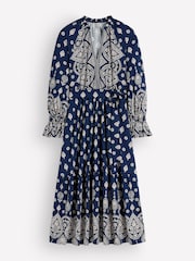 Boden Blue Blouson Tiered Jersey Dress - Image 6 of 6