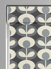 Orla Kiely Grey 100% Cotton Oval Flower Made To Measure Roman Blind - Image 3 of 7