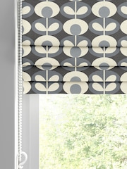 Orla Kiely Grey 100% Cotton Oval Flower Made To Measure Roman Blind - Image 5 of 7