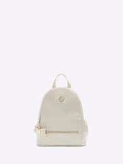 River Island Cream Girls Embossed Bow Backpack - Image 1 of 5