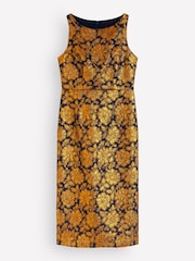 Boden Gold Jacquard Boat Neck Dress - Image 5 of 5