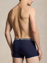 Polo Ralph Lauren Navy Blue/Sky Blue/Sage Green Classic Trunks 3 Pack - Image 4 of 6