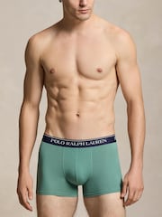 Polo Ralph Lauren Navy Blue/Sky Blue/Sage Green Classic Trunks 3 Pack - Image 6 of 6