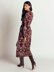 Boden Purple Eli Belted Jersey Midi Dress - Image 3 of 5