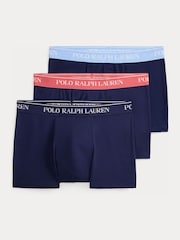 Polo Ralph Lauren Navy Blue/Coral Pink/Sky Blue Classic Trunks 3 Pack - Image 1 of 6