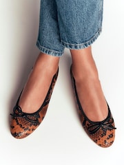 Boden Brown Patti Round Toe Ballet Flats - Image 1 of 5