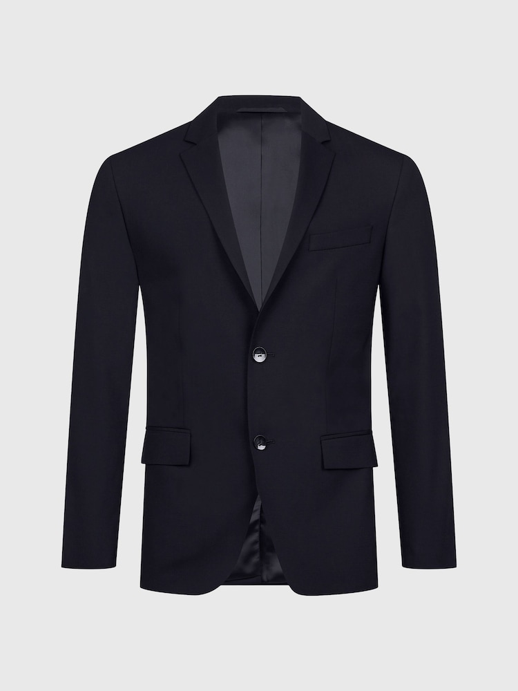 Calvin Klein Black Stretch Wool Slim Blazer - Image 5 of 5 Calvin Klein Black Stretch Wool Slim Blazer - Image 5 of 5