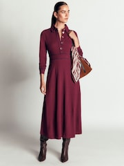 Boden Purple Etta Piping Detail Ponte Dress - Image 1 of 5