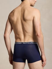 Polo Ralph Lauren Navy Blue/Sky Blue/Coral Pink Classic Trunks 3 Pack - Image 3 of 6