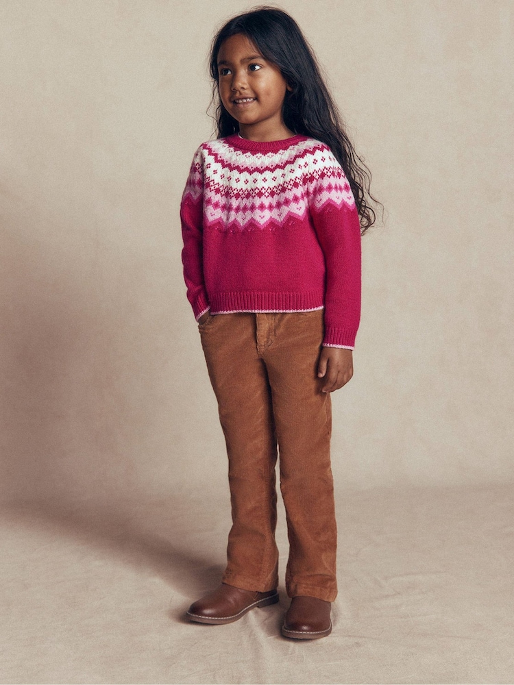 Boden Pink Eleanor Fair Isle Jumper - Image 1 of 4 Boden Pink Eleanor Fair Isle Jumper - Image 1 of 4
