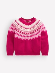 Boden Pink Eleanor Fair Isle Jumper - Image 2 of 4
