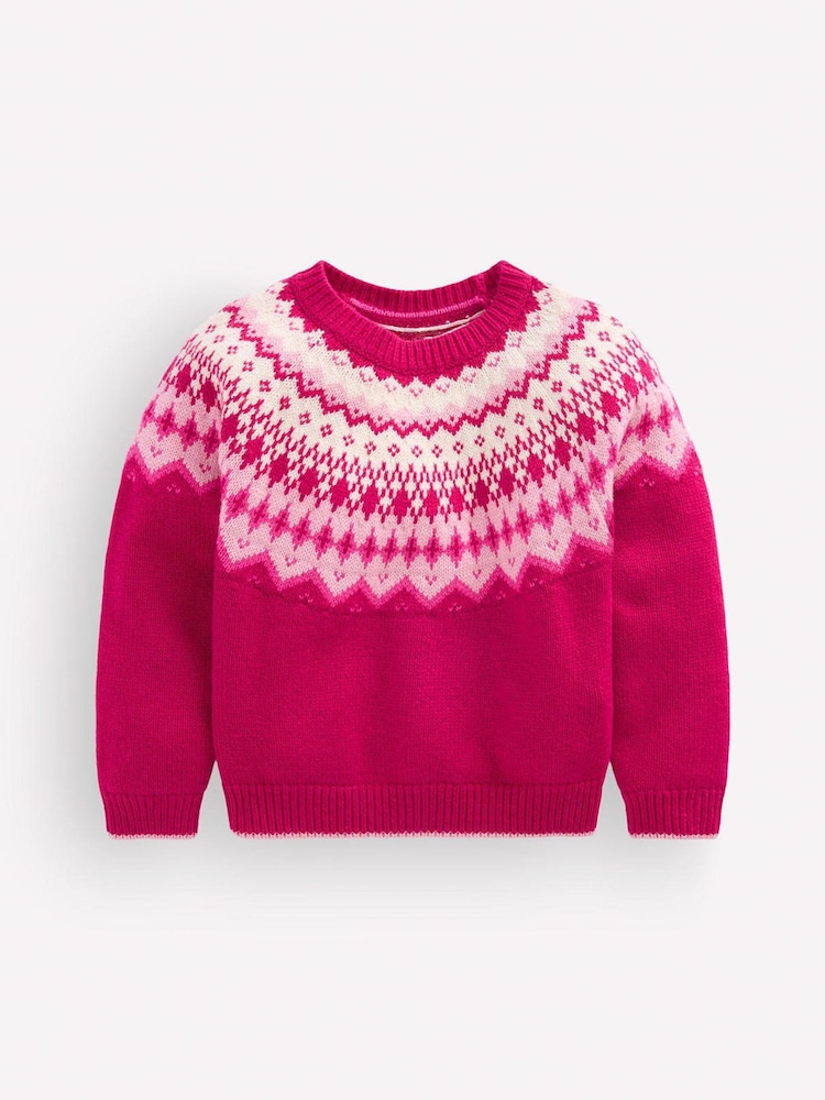 Boden Pink Eleanor Fair Isle Jumper - Image 2 of 4 Boden Pink Eleanor Fair Isle Jumper - Image 2 of 4