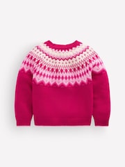 Boden Pink Eleanor Fair Isle Jumper - Image 3 of 4