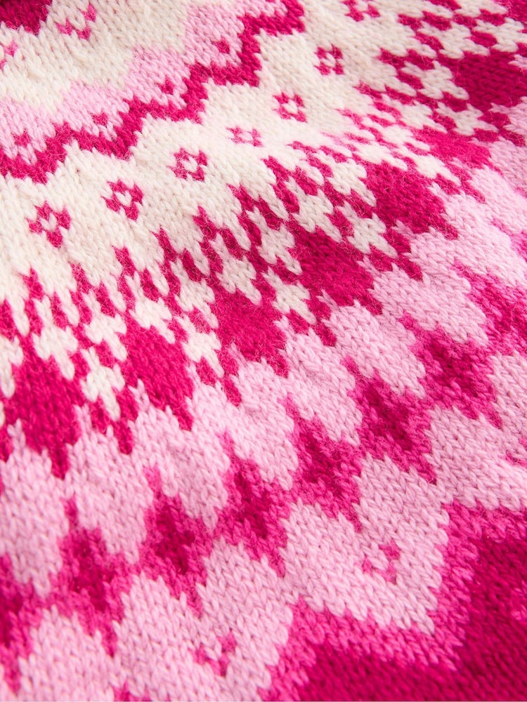 Boden Pink Eleanor Fair Isle Jumper - Image 4 of 4 Boden Pink Eleanor Fair Isle Jumper - Image 4 of 4