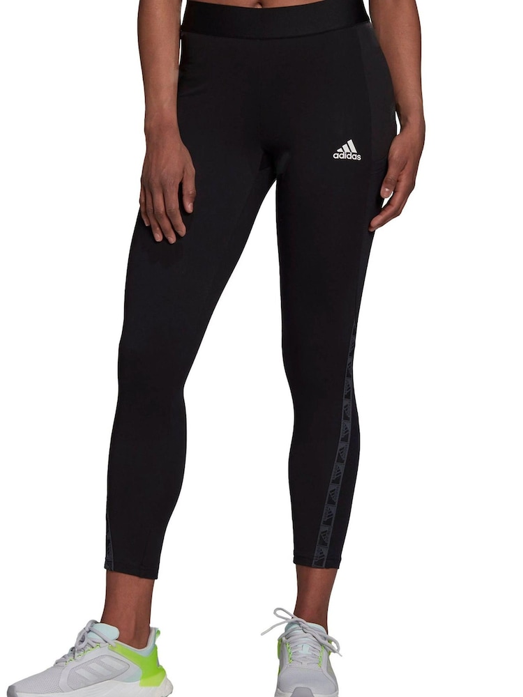 adidas Black D2M Motion 7/8 Leggings - Image 1 of 7