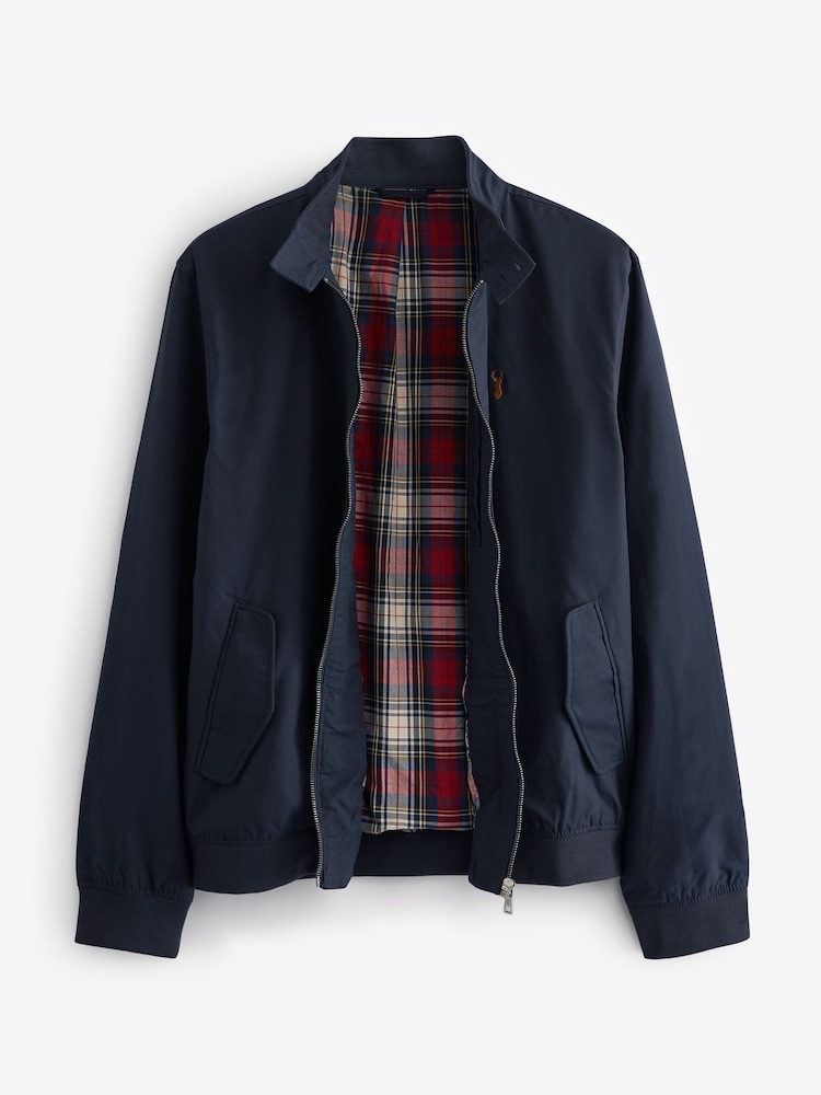 Bleu marine - Veste Harrington à doublure Imperméable À carreaux - Image 6 of 10