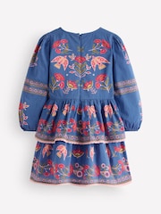 Boden Blue Printed Tiered Woven Dress - Image 2 of 3