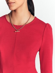 Boden Red Marla Cotton Blend Panel Dress - Image 3 of 4