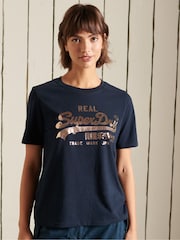 Superdry Eclipse Navy Studios Pocket V-Neck T-Shirt - Image 4 of 4