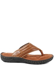 Pavers Tan Leather Mule Sandals - Image 2 of 5
