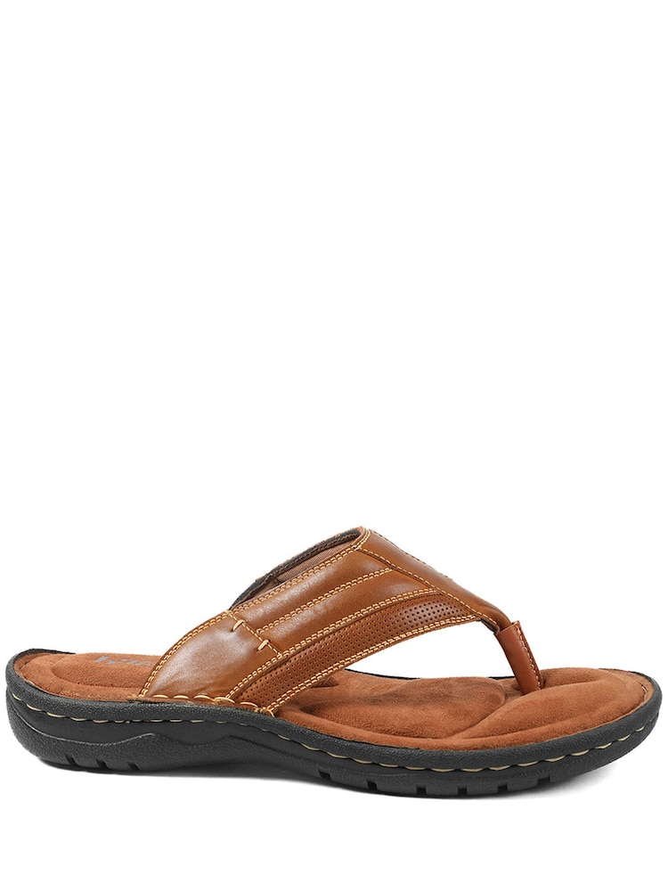 Pavers Tan Leather Mule Sandals - Image 2 of 5