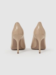 Reiss Nude Isla Leather Peep Toe Court Shoes - Image 4 of 5
