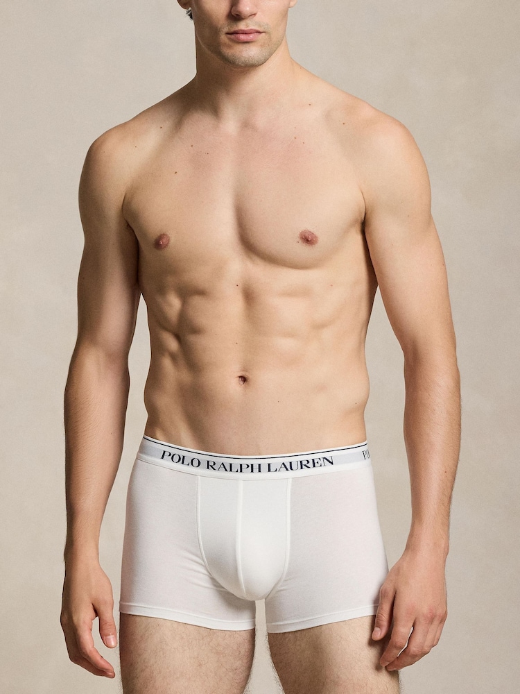 Polo Ralph Lauren White/Navy Blue/Slate Blue Classic Trunks 3 Pack - Image 2 of 6