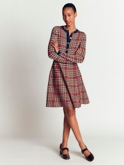 Albastru - Boden Crew Neck Jacquard Dress - Imaginea 1 din 7