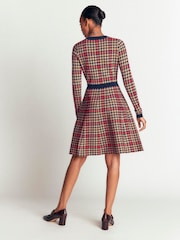 Albastru - Boden Crew Neck Jacquard Dress - Imaginea 3 din 7