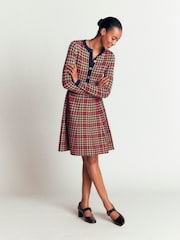 Albastru - Boden Crew Neck Jacquard Dress - Imaginea 4 din 7