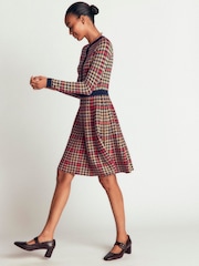 Albastru - Boden Crew Neck Jacquard Dress - Imaginea 5 din 7