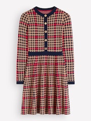 Albastru - Boden Crew Neck Jacquard Dress - Imaginea 7 din 7